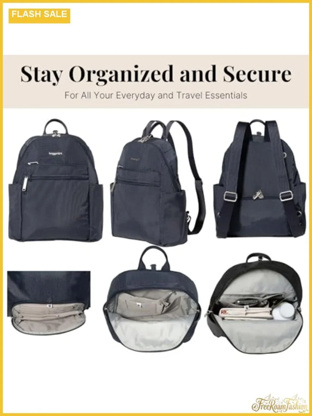Anti-theft Travel Backpack RFID Blocking Slash-Resistant Nylon Daypack